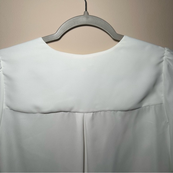 L'AGENCE Ivory Enzo Cross Front Blouse Smocked Cuffs Size XXS - Picture 13 of 16